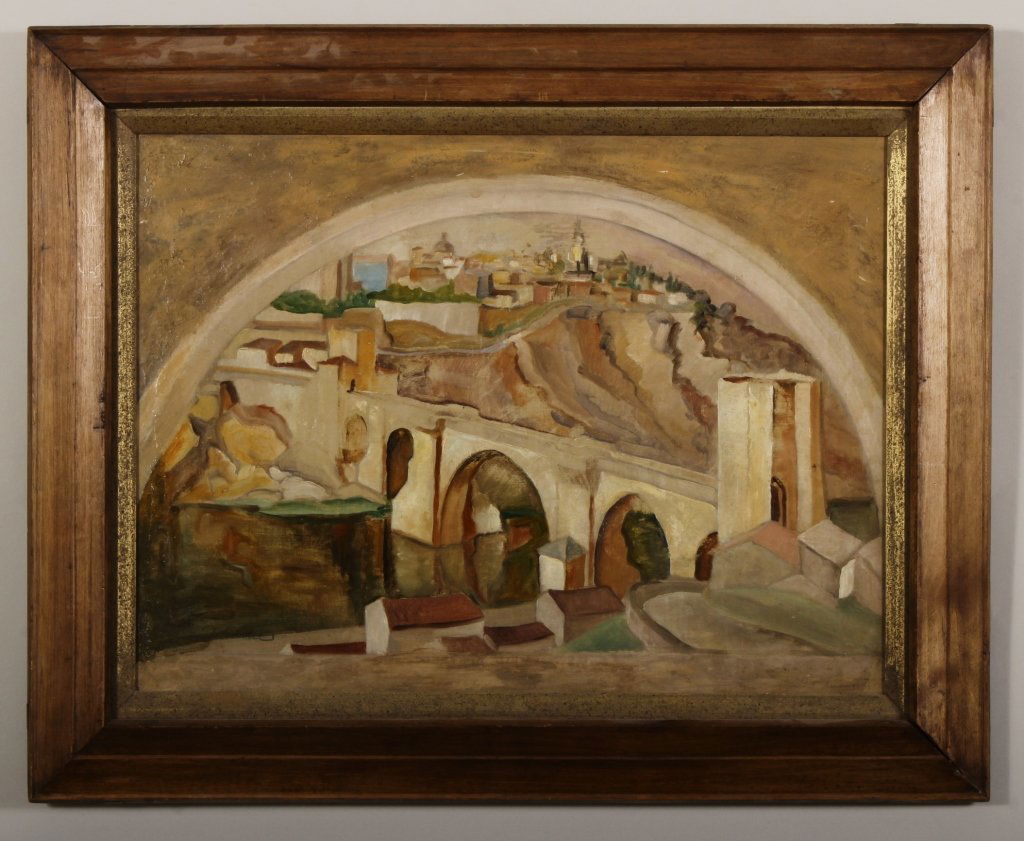 Italian School, "Ponte", O/C. (1 of 4)