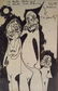 Jeronimo, 20th c., "A Family", Pen & Ink Wash, '79