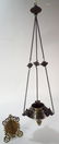 Bronze Oil Lamp and Brass Frame