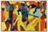 Arnold Weber, Am., Abstract Figures in Blue, O/C