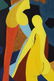 Arnold Weber, Am., Abstract Figures in Blue, O/C - 2