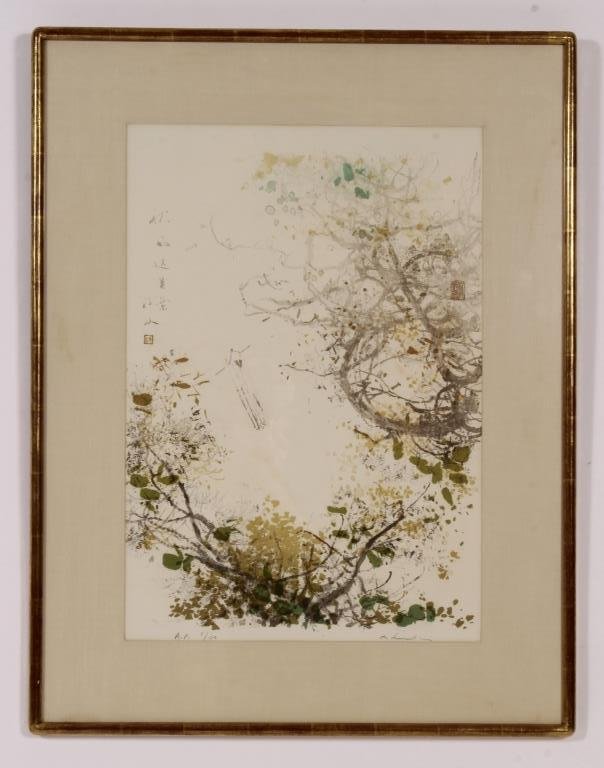 Chen Chi, Chinese, 1912-2005, "Autumn on Li Kiang": Chen Chi, Chinese, 1912-2005, "Autumn on Li Kiang", 20th century, lithograph, 9/30, signed on recto at lower right Provenance: Kendall Art Gallery, Wellfleet, MA (SBAR6403) () Measurements: 26" x 18";