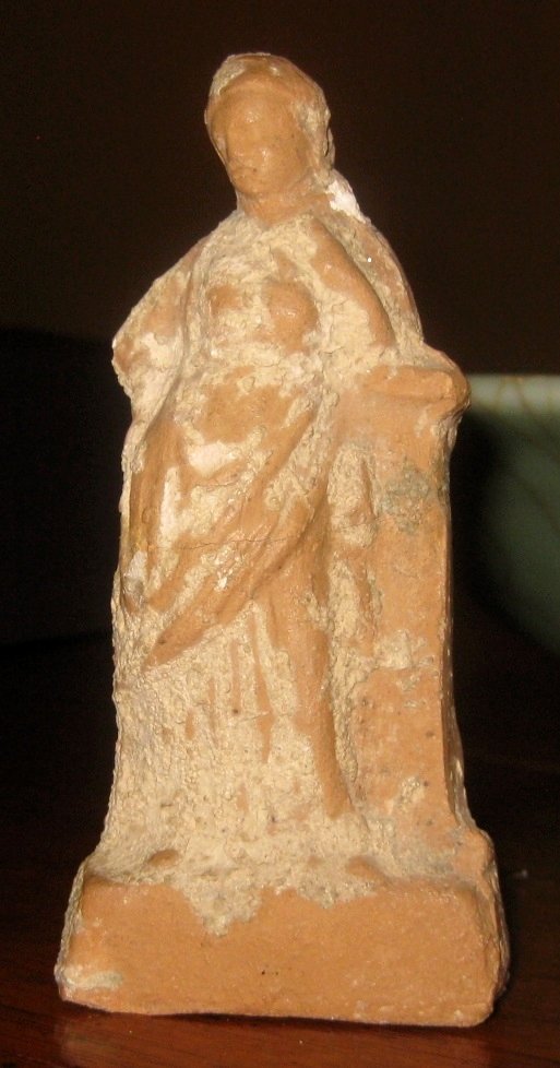 Ancient Pottery Figure of a Woman, c. 400 B.C. (1 of 8)