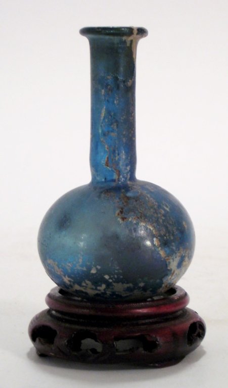 Ancient Roman Blue Glass Bottle, c. 200 A.D. (1 of 6)