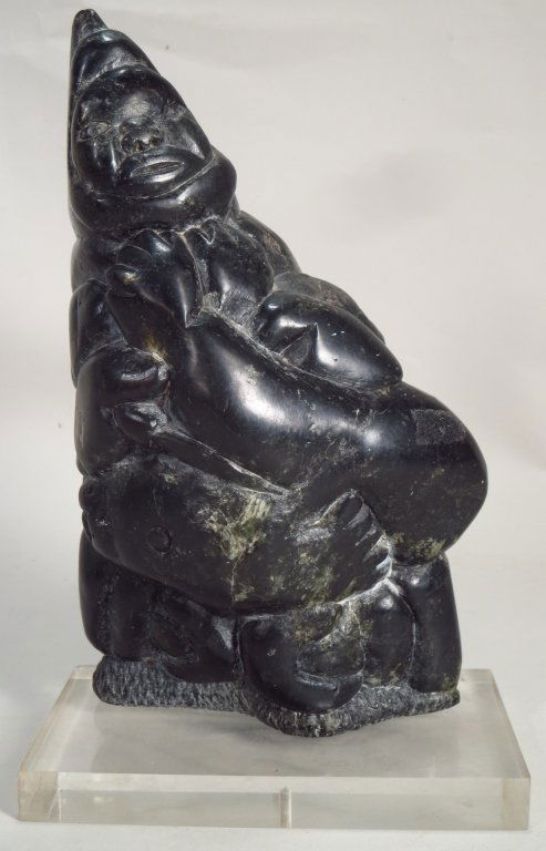 Inuit  Soapstone Sculpture Man with Seal (1 of 5)