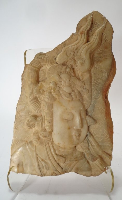 Chinese Marble Stele with Goddess, late 19th C. (1 of 7)