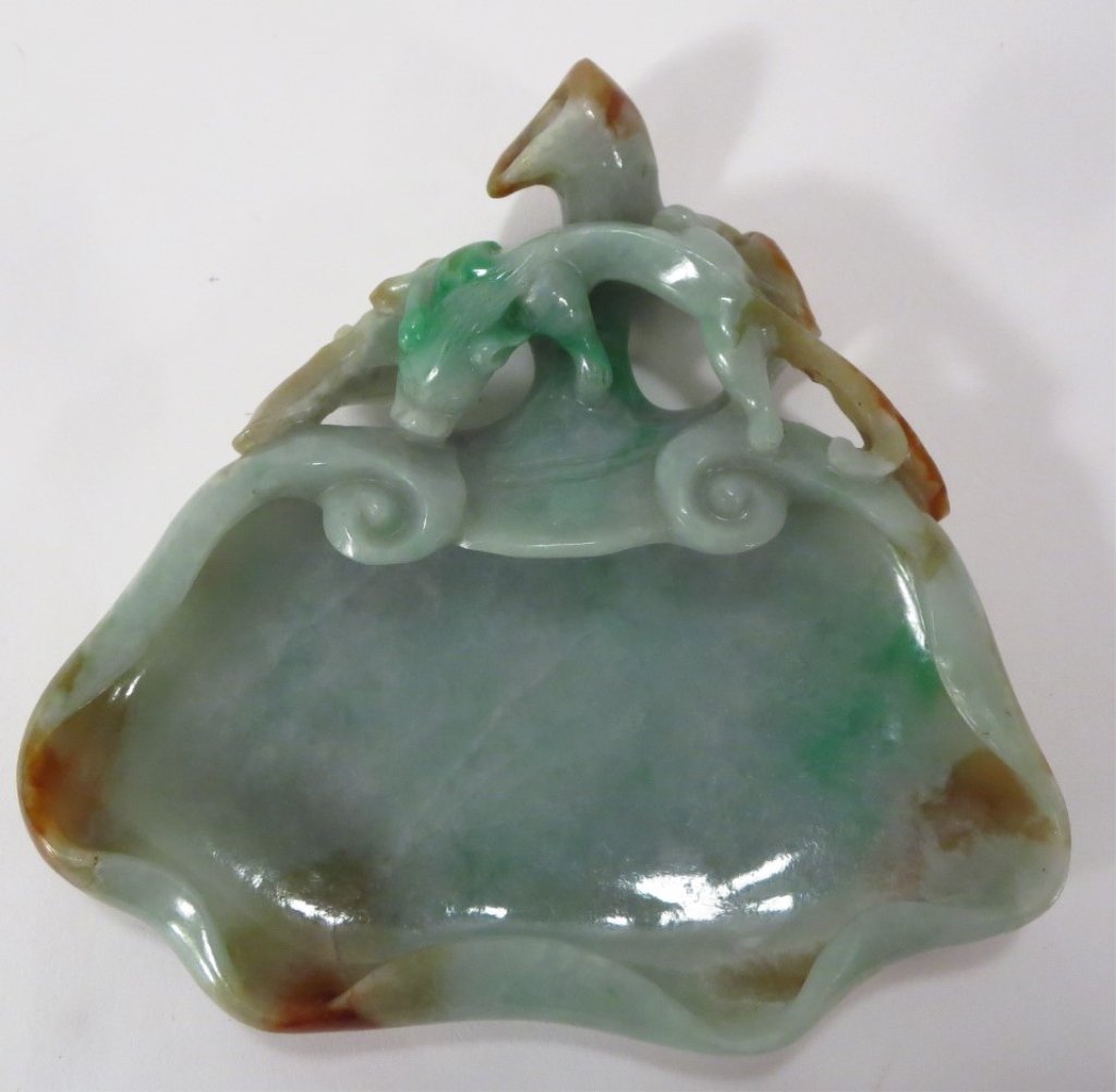 Green Chinese Dish, carved (1 of 7)