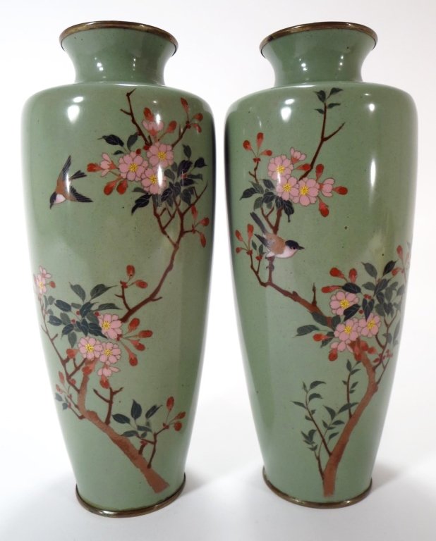 Pair of Cloisonne Vases, Asian, 20th C. (1 of 7)