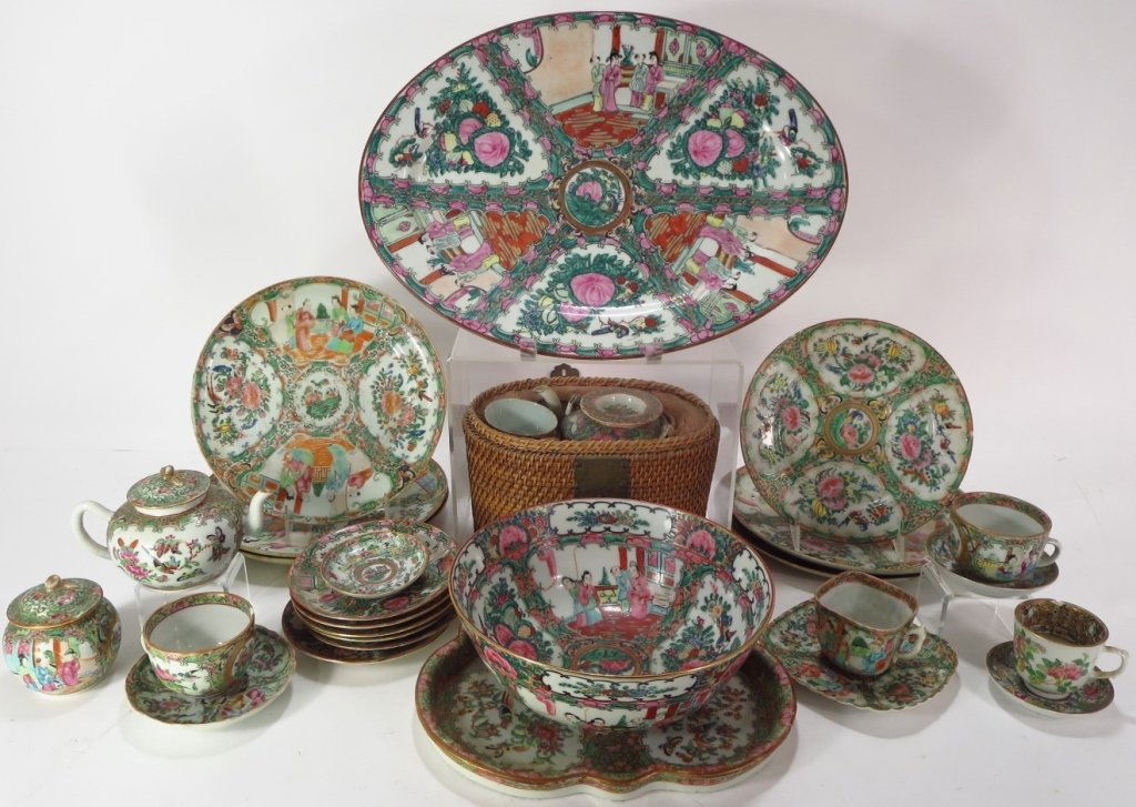 Grp. of Asian Rose Medallion Porcelains, 19-20th C (1 of 6)