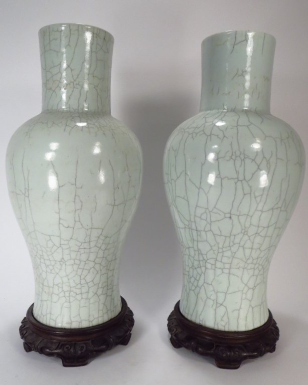 Pair of Chinese Blanc de Chine Baluster Vases (1 of 9)