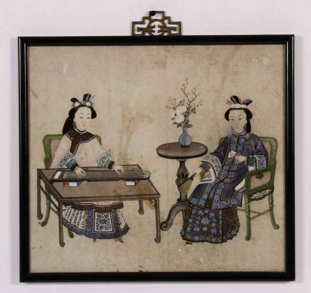 Asian Silk Embroideries/ Hand Colored Drawing (1 of 7)