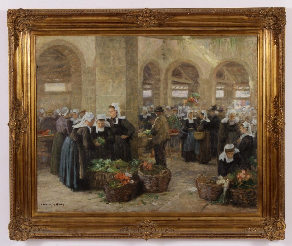 Maurice Grun, Fr., 1869 - 1947, French Market ,O/C (1 of 6)