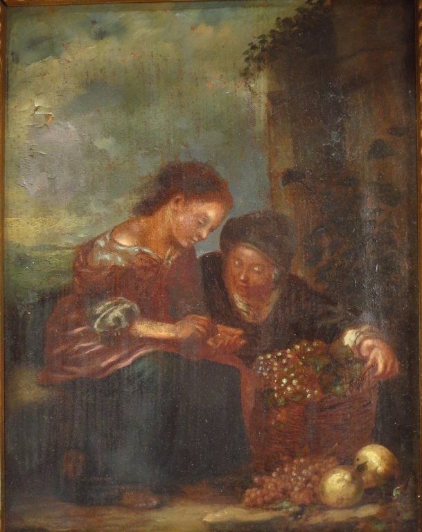 European School, 18th-19th C,The Grape Seller, o/c (1 of 8)