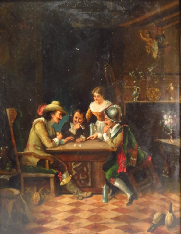 J. Reuter, The Dice Game, O/P, Signed. (1 of 8)