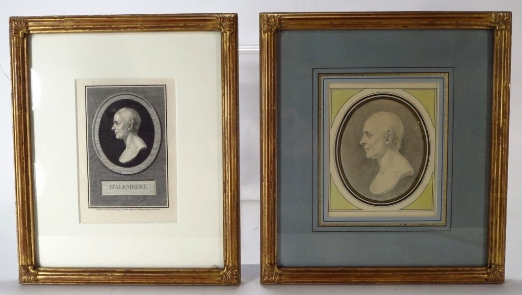 A. de Saint-Aubin, drawing & engraving d'Alembert, (1 of 6)