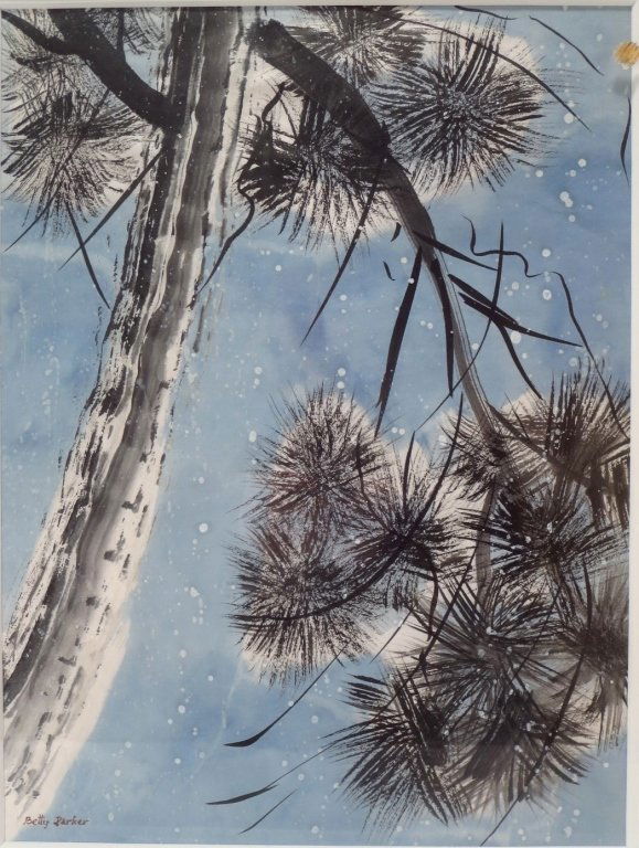 E. Parker, 2 Chinese Brush w/c, Winter & Pine (1 of 8)