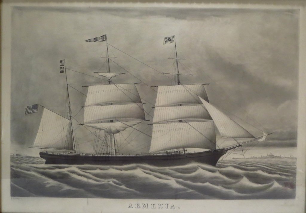 Am. Sch. 19th c., "Armenia", Clipper, Ink/Graphite (1 of 6)