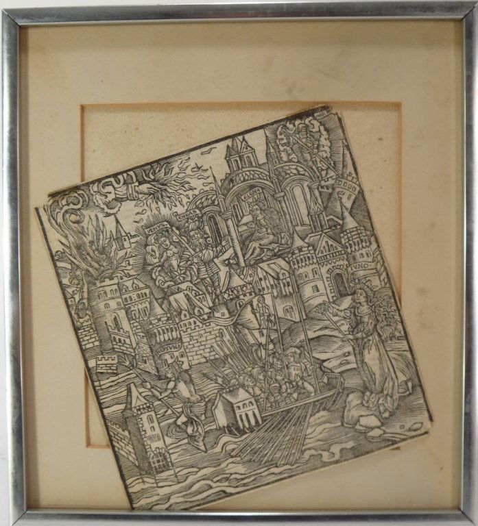 Two Wood-cut prints from a book, c.1600 (1 of 8)