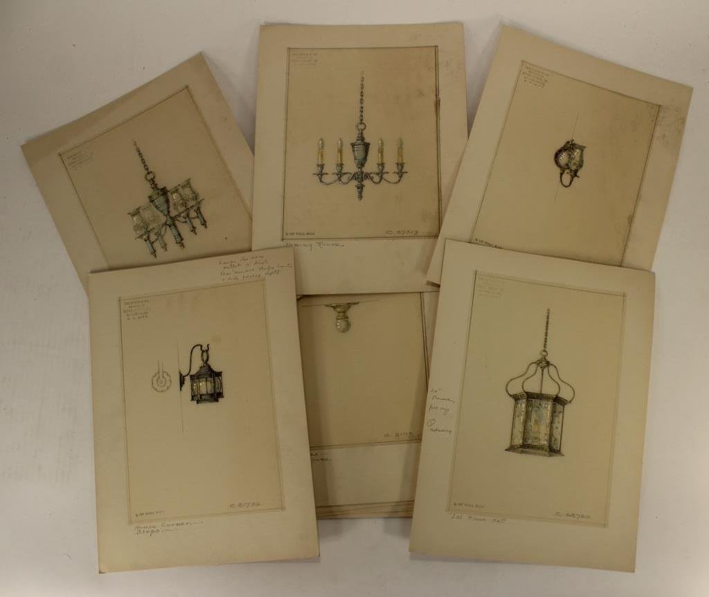Design Drawings of Lighting Fixtures,WC, c. 1920s, (1 of 7)