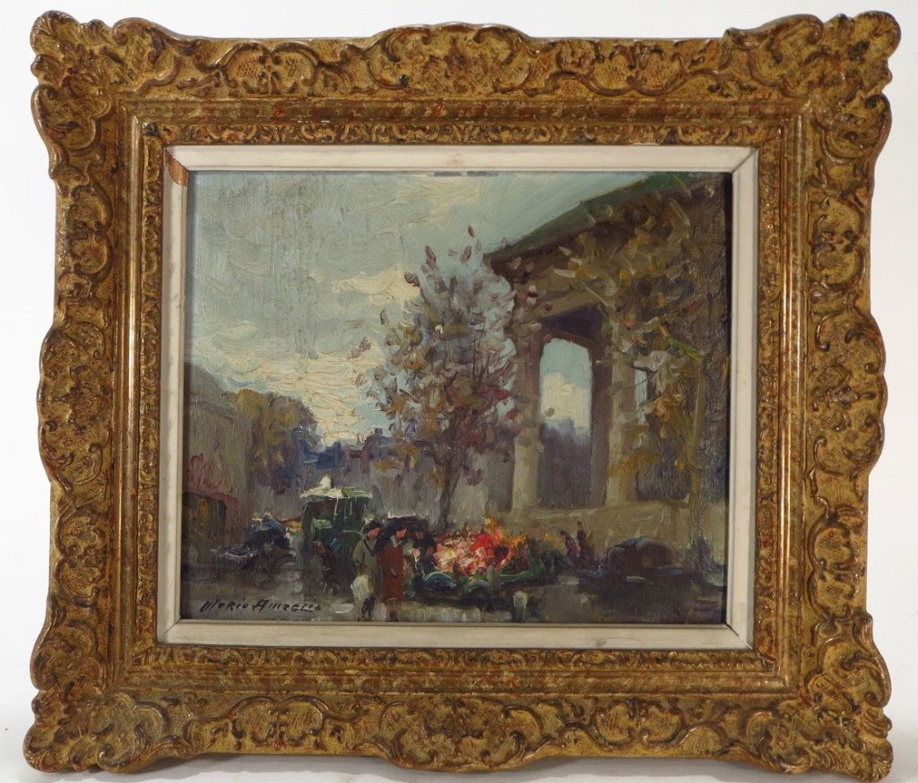 Merio Ameglio, It.,1897-1970, French Market, O/P (1 of 6)