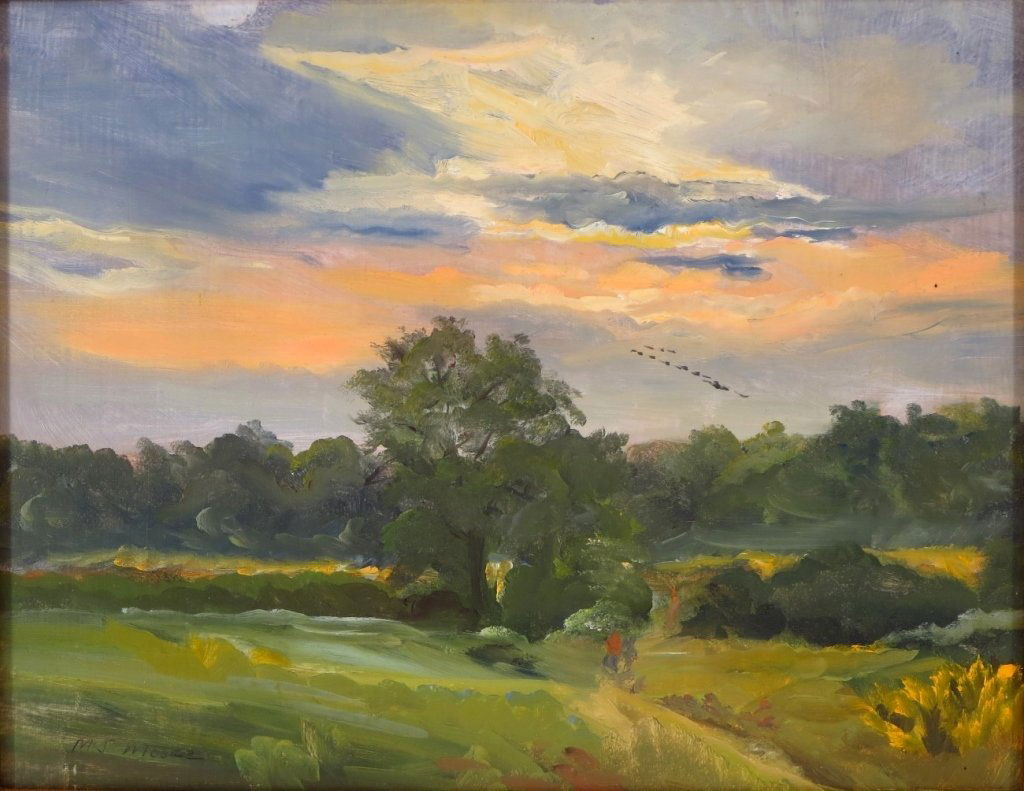 M.J. Moore, Spring  Landscape,Oil on Board, Signed (1 of 6)