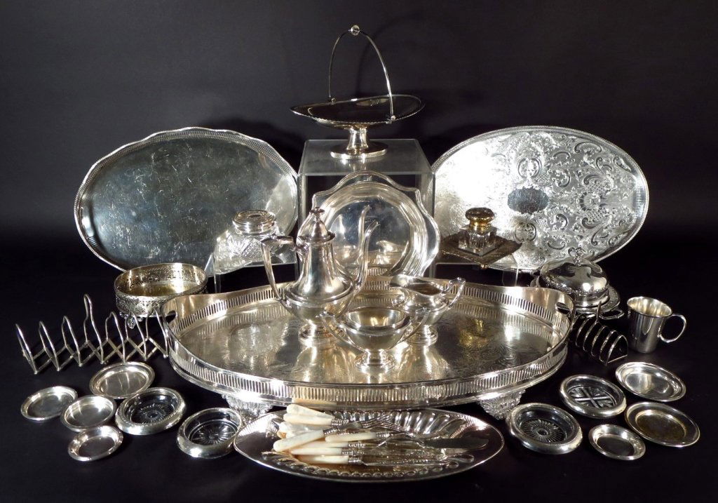 Silverplate: Trays, Racks, Tazza, M&W Fruit (1 of 9)