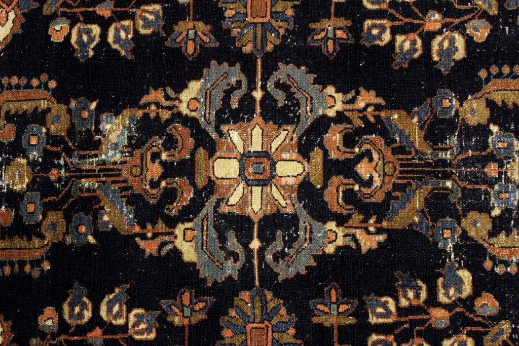 Persian Carpet, Midnight Blue Field: Persian Carpet, Midnight Blue Field, with rust red and white flowers and rust colored primary border(LHED7702)(WT) Measurements:8' 4" x 11' 2" Property Title:From a Washington Connecticut Home