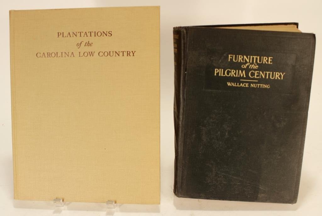 2 Books Furn/Interior, Carolina Plantations & Nutting: Two Books on Antique Furniture and Interiors, Early 20th C., "Plantations of the Carolina Low Country", by Samuel Gaillard Stoney, Published by the Carolina Art Association, Charleston, SC, 1939 Secon