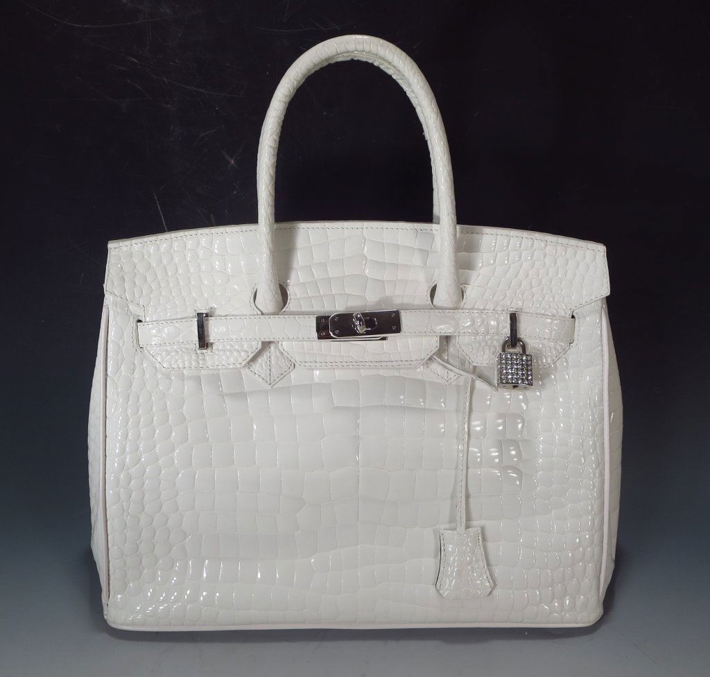 Raphael White Crocodile Handbag (1 of 7)