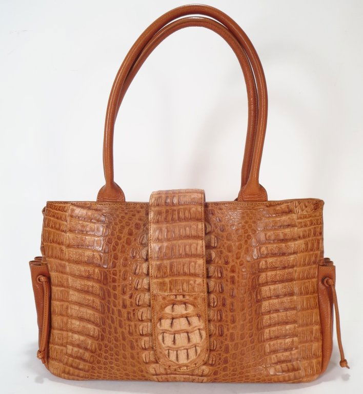 Carlos Falchi Embossed Crocodile Handbag (1 of 6)