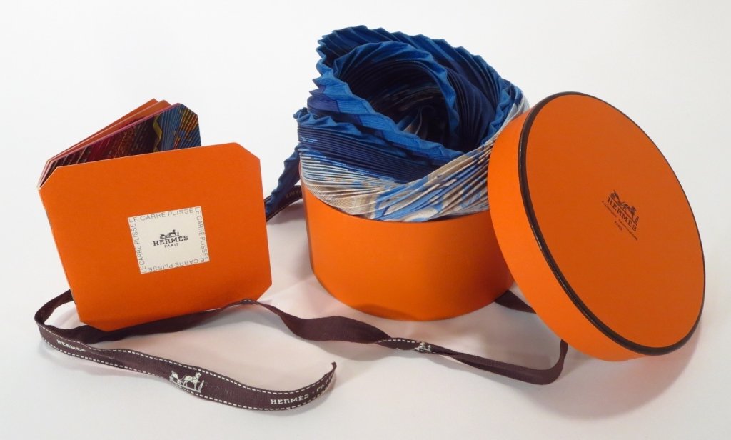 Hermes Pleated Scarf with Box (1 of 6)