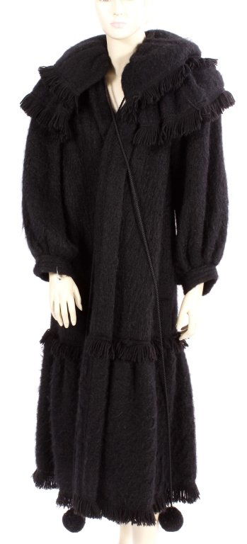 YSL Vintage High Style Black Mohair Coat (1 of 5)