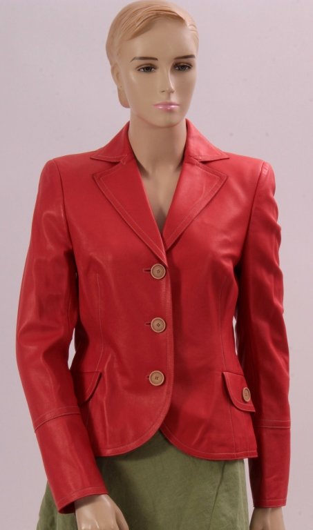 Akris Orange Leather Jacket (1 of 5)