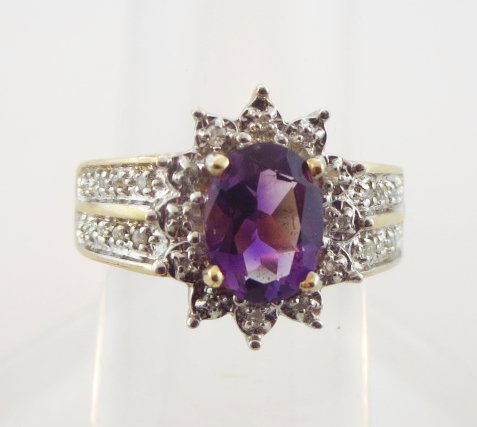 14k, Amethyst, & Diamond Ring (1 of 6)