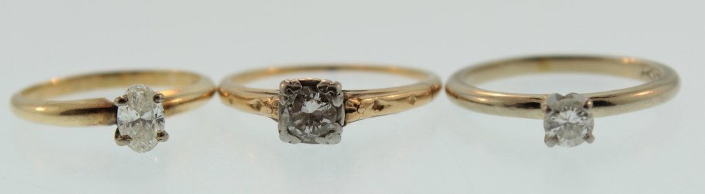 Three 14K Gold and Diamond Rings (1 of 4)
