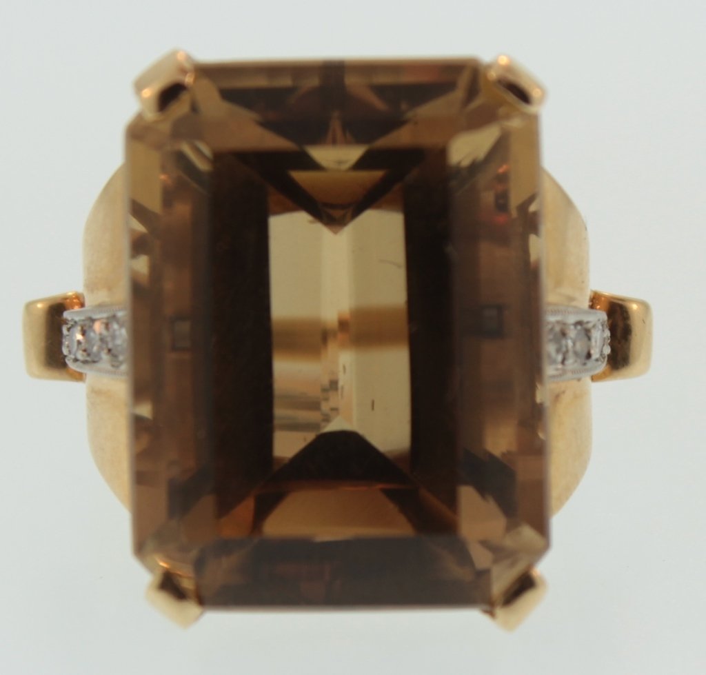 14K Diamond & Citrine Cocktail Ring (1 of 4)