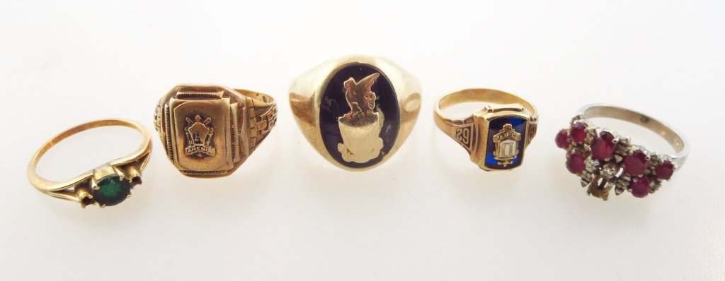 Two 18k Rings + 3 10K Rings (1 of 9)