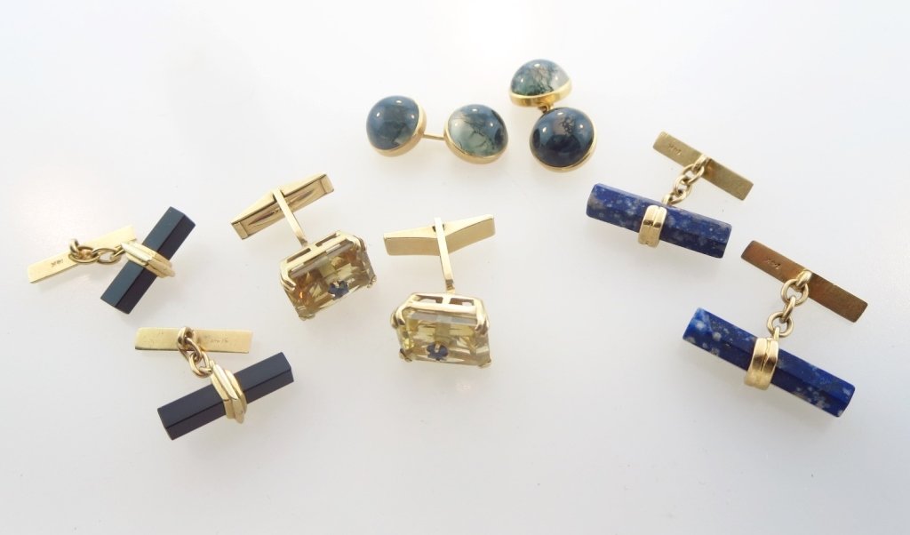 Four Pairs of 14k Gold Cufflinks (1 of 8)