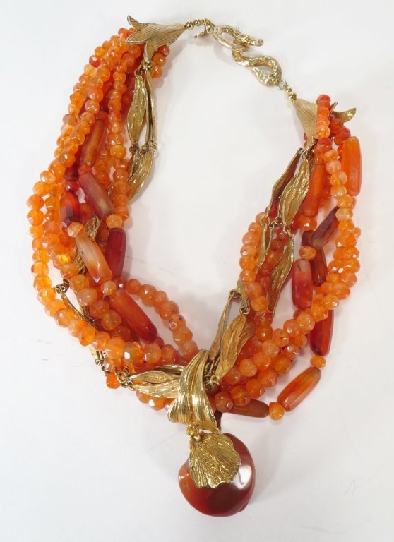 Yves St Laurent Vintage Agate Necklace (1 of 6)