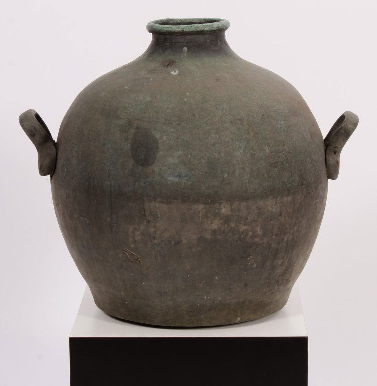Large Bronze Amphora with Verdigris Surface. (1 of 5)