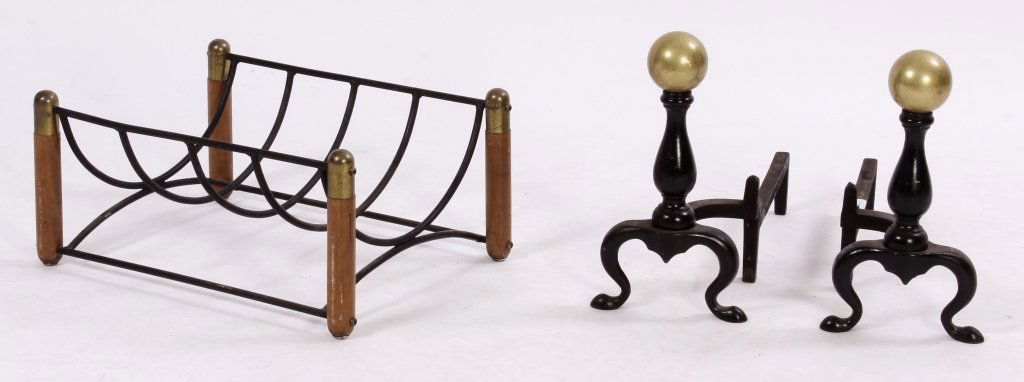 Modern Metal/Wood Fireplace Accessories,20th (1 of 3)