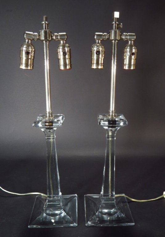 Pair of Cut Glass Candlesticks, Mid-20th C. (1 of 5)