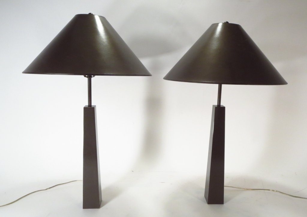 Pair of Bronze Mletalic Table Lamps (1 of 5)