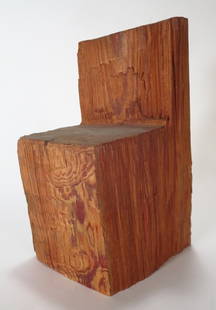 Richard Nonas Chair Form Wood Sculpture 20th C.: Richard Nonas, (American 1936), Chair Form Minimalist Wood Sculpture, 20th C. (CRIT034) {AC} Property Title: From the Collection of art critic, Anthony Haden-Guest Measurements: 8 3/4 x 5 1/2 x 4