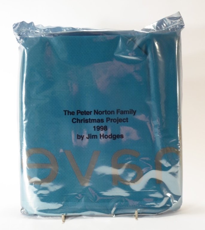 Jim Hodges Blanket Norton Xmas Project 1998: Jim Hodges, Blanket Peter Norton Family Xmas Project 1998. "IF THERE HAD BEEN A POOL IT WOULD HAVE REFLECTED US". (CRIT077) {AC} Property Title: From the Collection of art critic, Anthony Haden-Guest