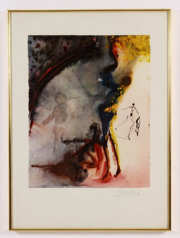 Salvador Dali, Tauromachie, Bull Fight III, 1968: Salvador Dali, Spanish, 1904-1989, Tauromachie, Bull Fight III, 1968, Color Lithograph, pencil signed and numbered #26/150, with label/COA on reverse, Lorenz Gallery, Vivian Frisch, Bullfight (JGAR800