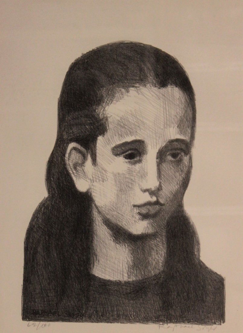 Raphael Soyer,Rus./Am.,Portrait of Joan,litho (1 of 6)