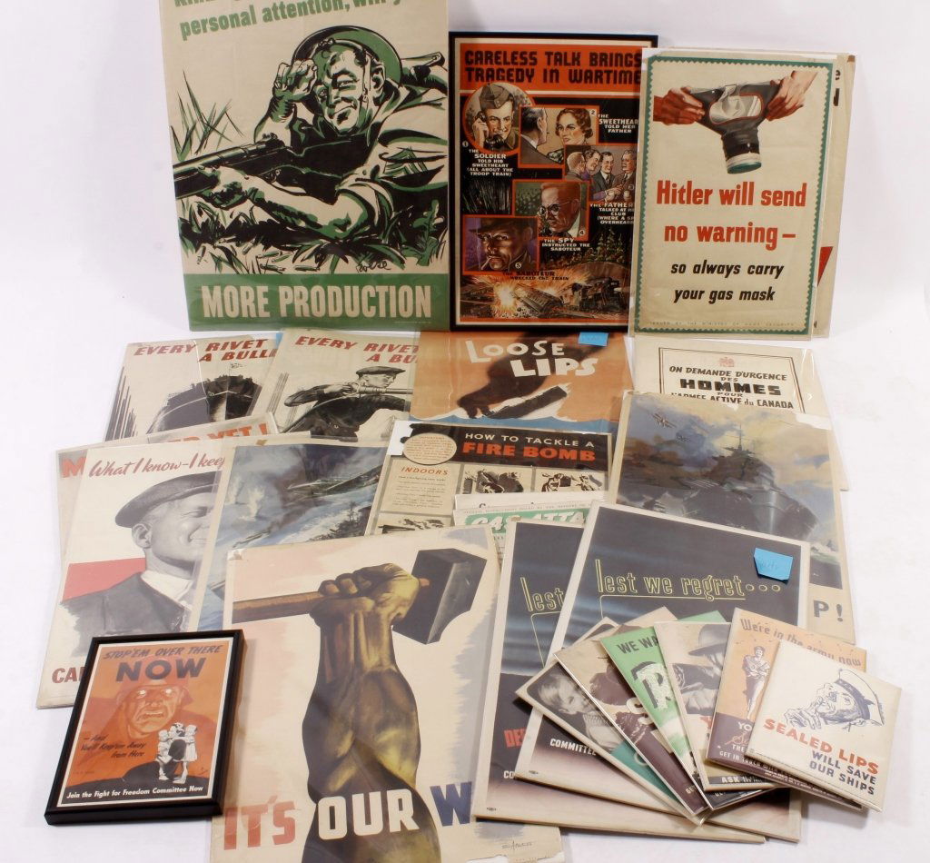 Lot of 28 WWII Original Vintage Posters & Others (1 of 6)