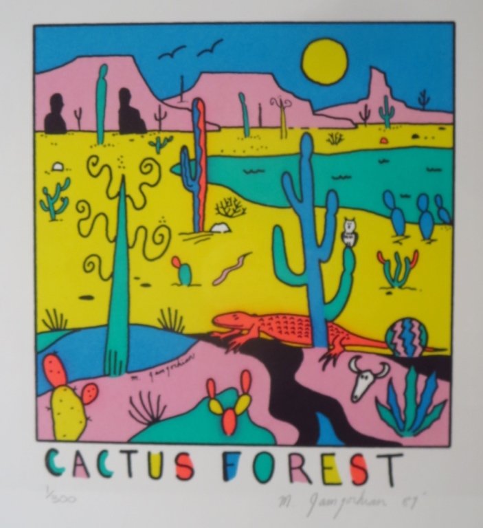 M. Sam Gochian,"Cactus Flower", 1989, litho (1 of 7)