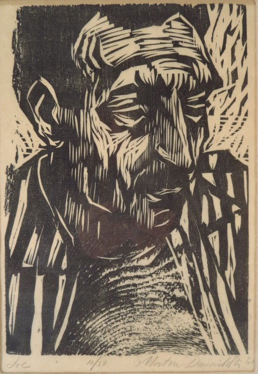 Portrait of Joe Woodcut 20th C. (1 of 7)